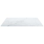 Dessus de table blanc 50x50 cm 6 mm verre trempé design marbre – Image 3