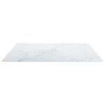 Dessus de table blanc 70x70 cm 6 mm verre trempé design marbre – Image 3