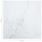 Dessus de table blanc 70x70 cm 6 mm verre trempé design marbre – Image 4