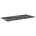 Dessus de table noir 100x50 cm 6 mm verre trempé design marbre – Image 2