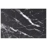 Dessus de table noir 100x62 cm 8 mm verre trempé design marbre
