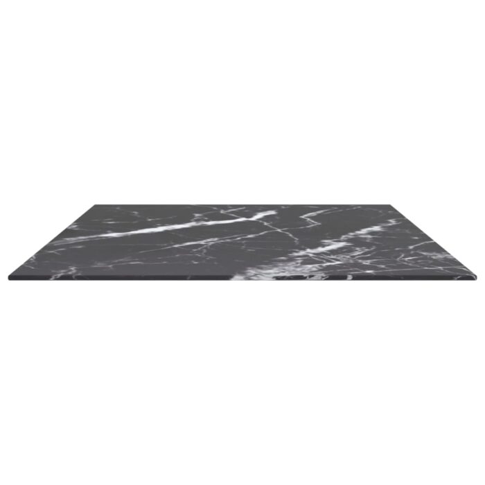 Dessus de table noir 100x62 cm 8 mm verre trempé design marbre – Image 4