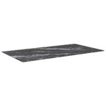 Dessus de table noir 120x65 cm 8 mm verre trempé design marbre – Image 2