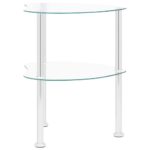 Table d'appoint 2 niveaux Transparent 38x38x50 cm Verre trempé – Image 2
