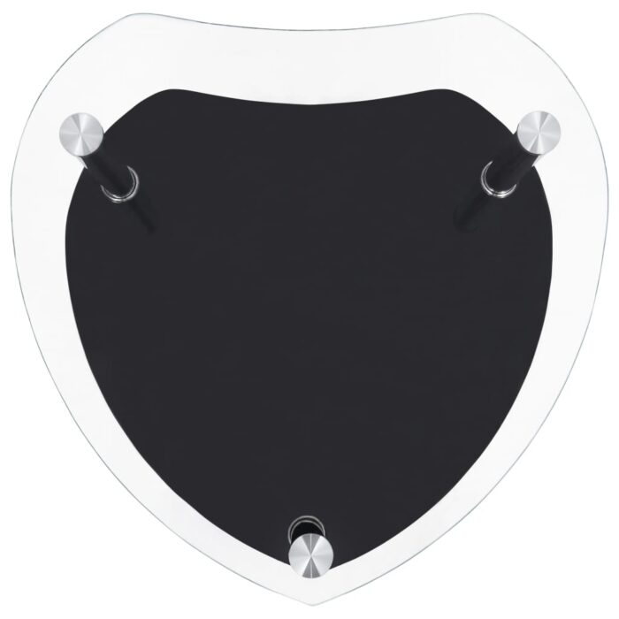 Table 2 niveaux Transparent et noir 38x38x50 cm Verre trempé – Image 4