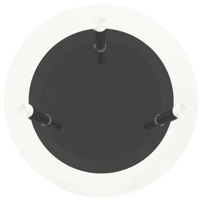 Table d'appoint 2 niveaux Transparent et noir 38cm Verre trempé – Image 2