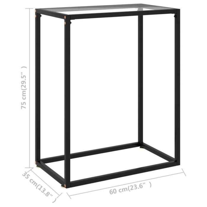Table console Transparent 60x35x75 cm Verre trempé – Image 5