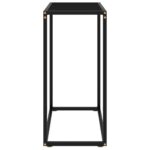 Table console Noir 60x35x75 cm Verre trempé – Image 2