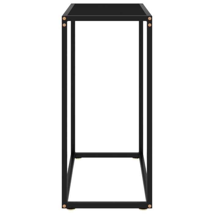 Table console Noir 60x35x75 cm Verre trempé – Image 2