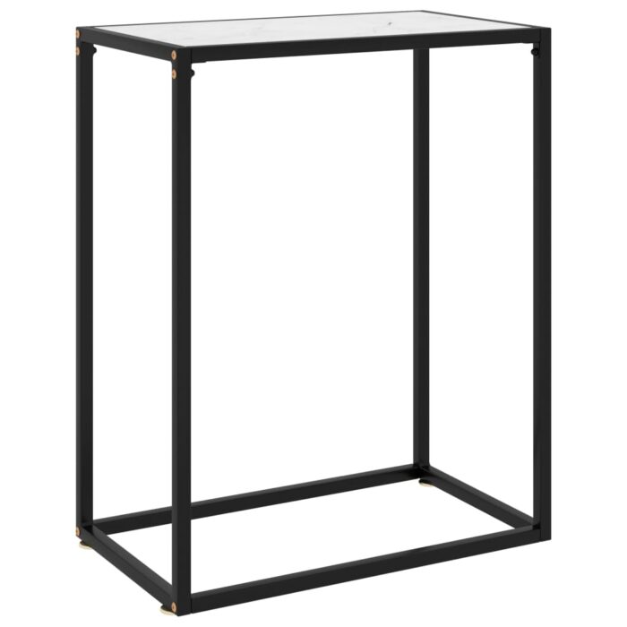 Table console Blanc 60x35x75 cm Verre trempé – Image 1