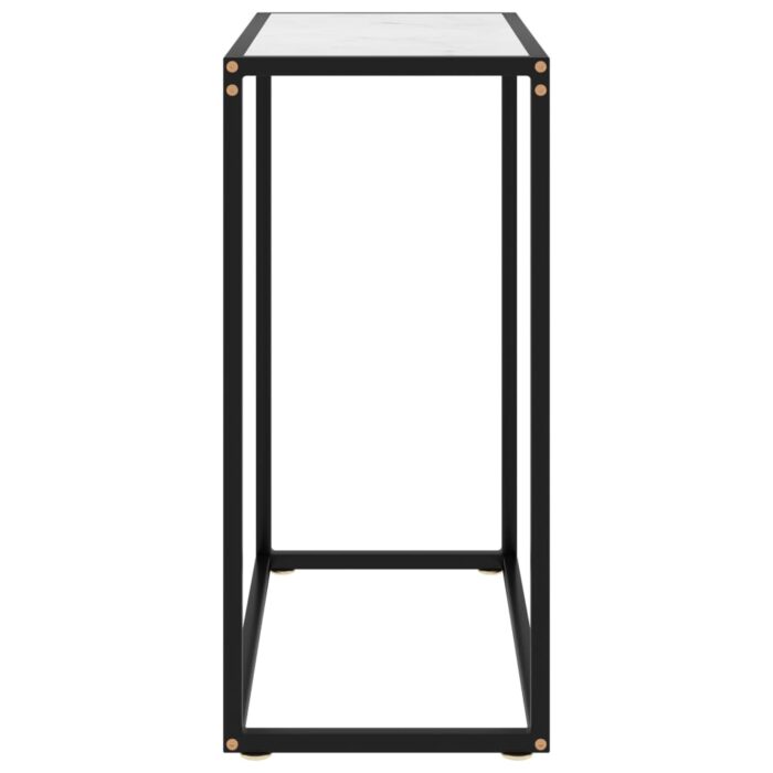 Table console Blanc 60x35x75 cm Verre trempé – Image 2