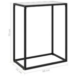 Table console Blanc 60x35x75 cm Verre trempé – Image 5