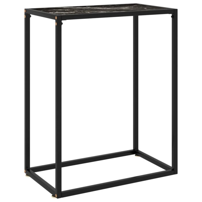Table console Noir 60x35x75 cm Verre trempé – Image 1