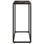 Table console Noir 60x35x75 cm Verre trempé – Image 2