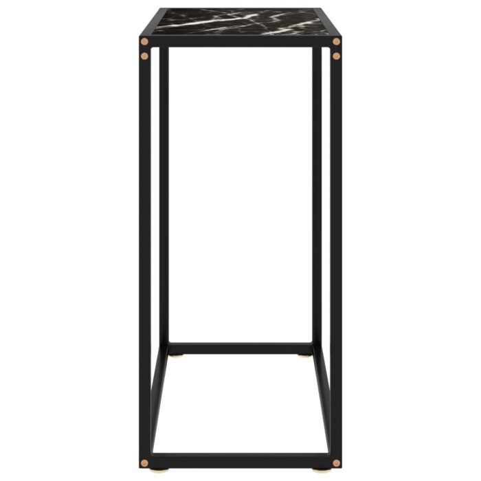 Table console Noir 60x35x75 cm Verre trempé – Image 2