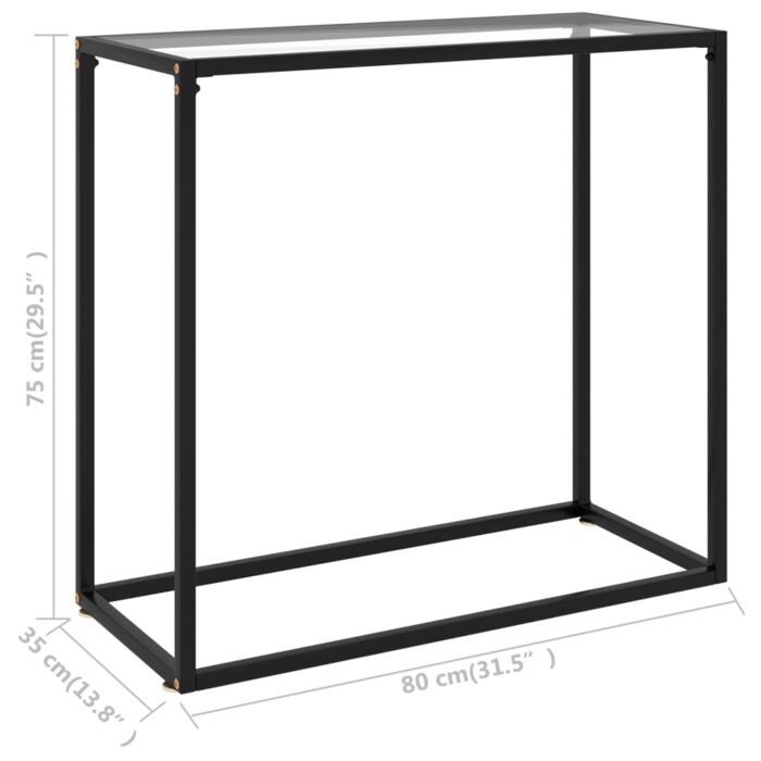 Table console Transparent 80x35x75 cm Verre trempé – Image 5