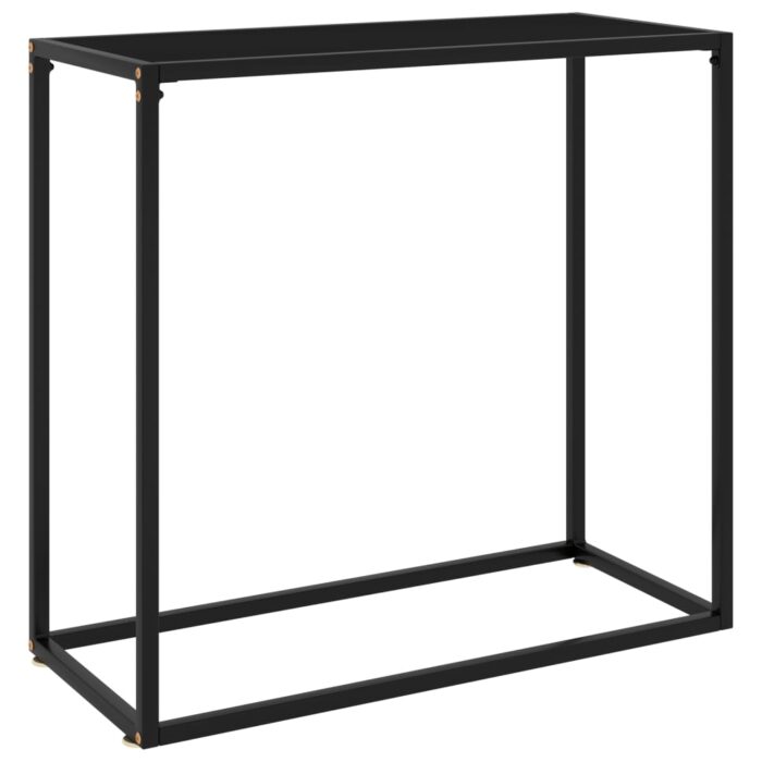 Table console Noir 80x35x75 cm Verre trempé – Image 1