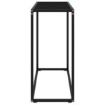 Table console Noir 80x35x75 cm Verre trempé – Image 2