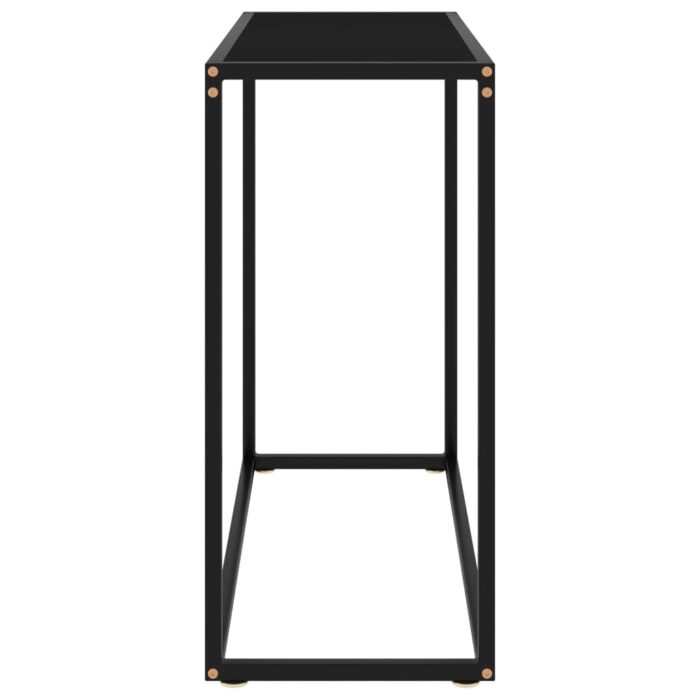 Table console Noir 80x35x75 cm Verre trempé – Image 2