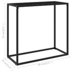 Table console Noir 80x35x75 cm Verre trempé – Image 5