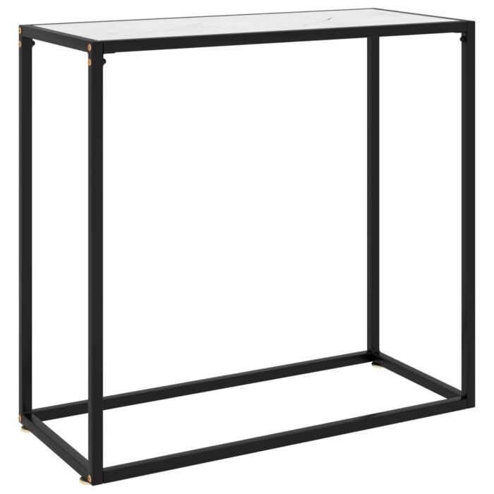 Table console Blanc 80x35x75 cm Verre trempé – Image 1