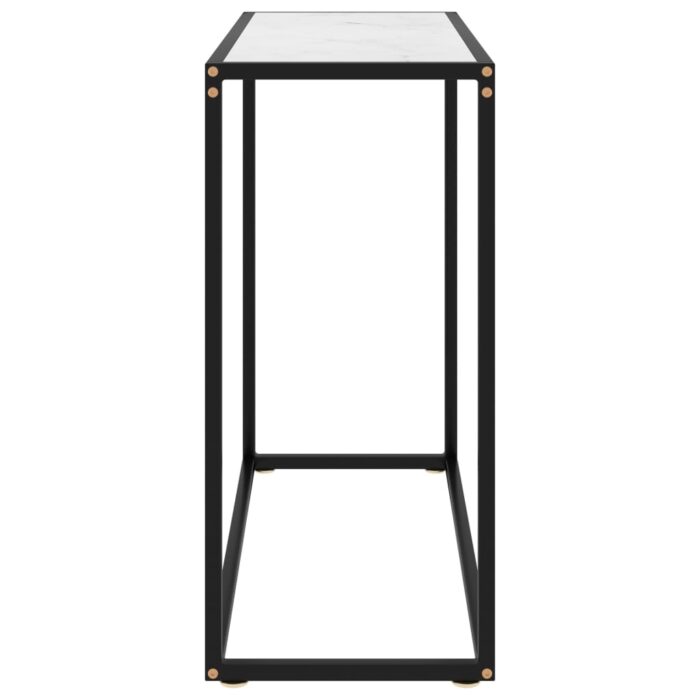 Table console Blanc 80x35x75 cm Verre trempé – Image 2