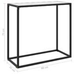 Table console Blanc 80x35x75 cm Verre trempé – Image 5