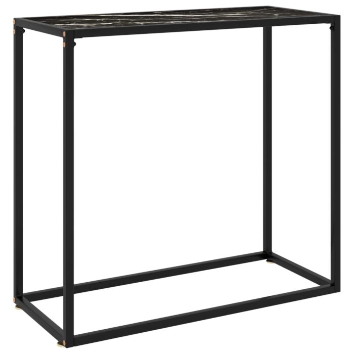 Table console Noir 80x35x75 cm Verre trempé – Image 1