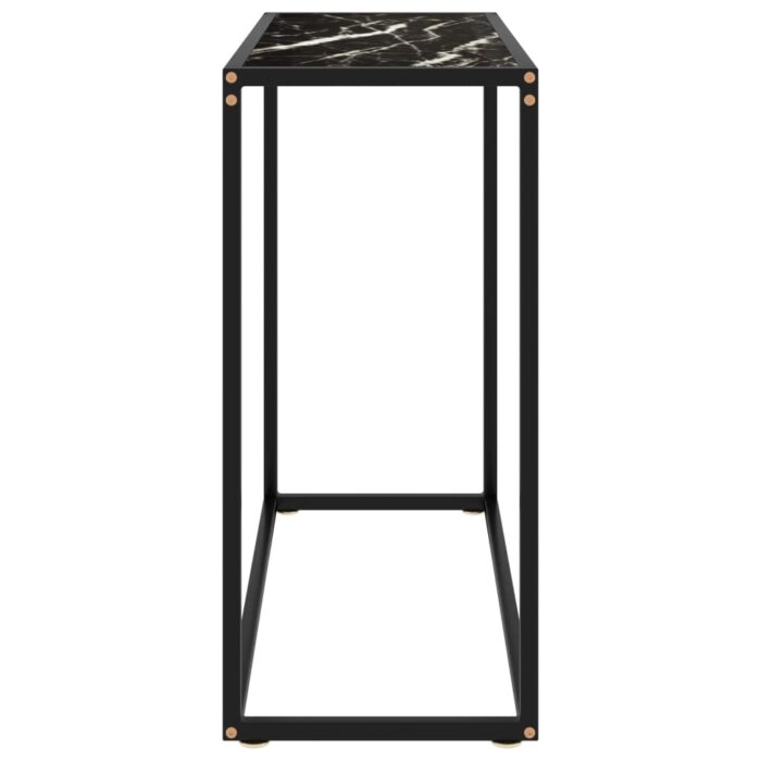 Table console Noir 80x35x75 cm Verre trempé – Image 2