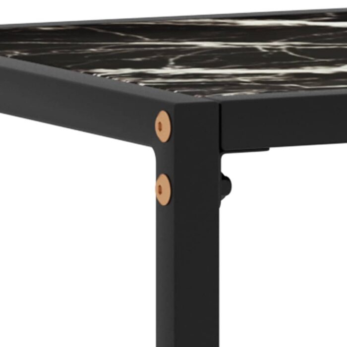 Table console Noir 80x35x75 cm Verre trempé – Image 4