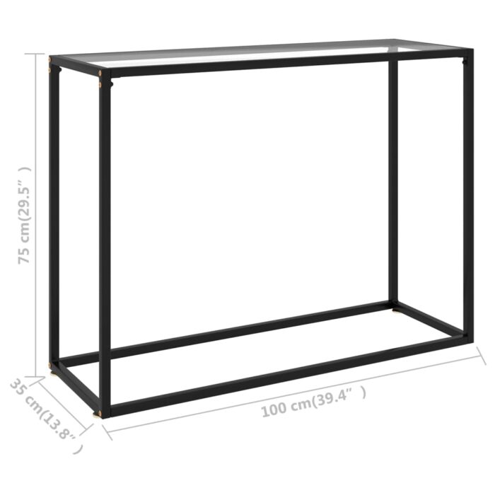 Table console Transparent 100x35x75 cm Verre trempé – Image 5