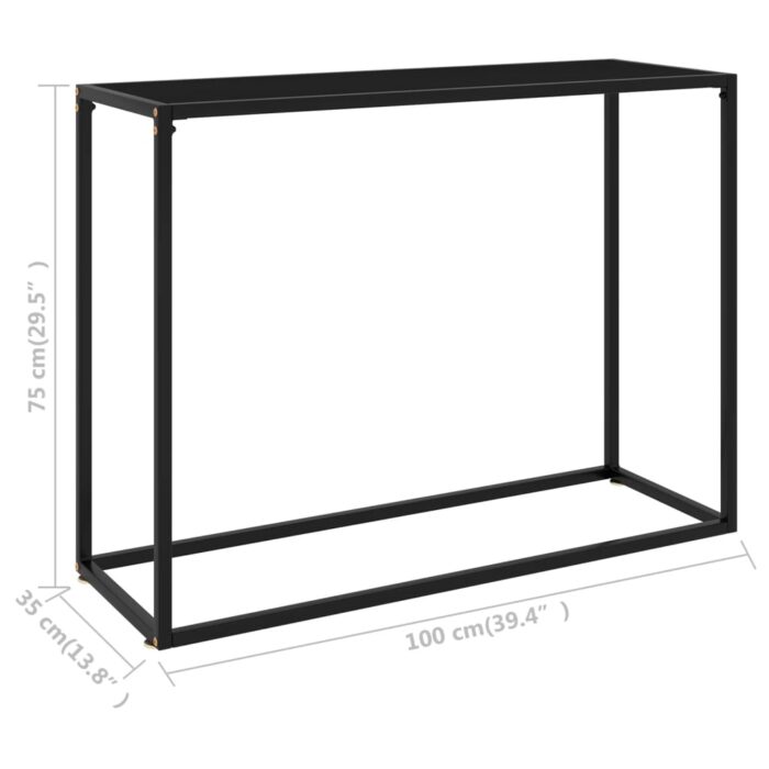 Table console Noir 100x35x75 cm Verre trempé – Image 5