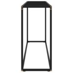 Table console Noir 120x35x75 cm Verre trempé – Image 2