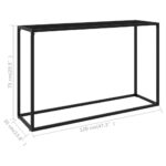 Table console Noir 120x35x75 cm Verre trempé – Image 5