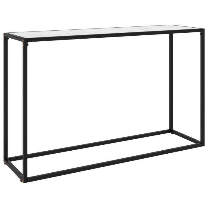 Table console Blanc 120x35x75 cm Verre trempé – Image 1