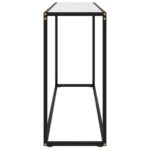 Table console Blanc 120x35x75 cm Verre trempé – Image 2