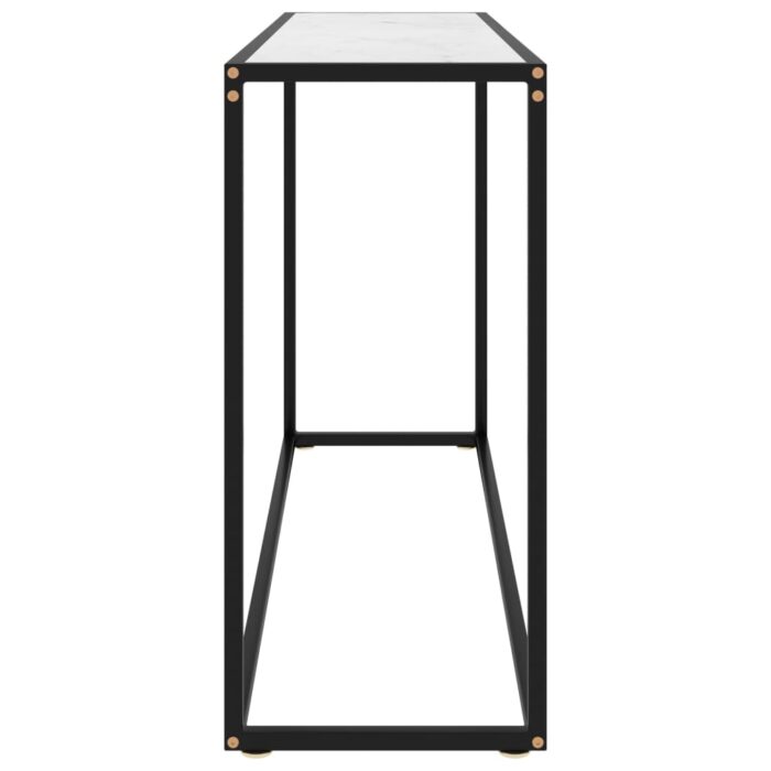 Table console Blanc 120x35x75 cm Verre trempé – Image 2