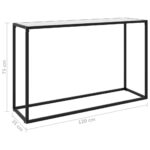 Table console Blanc 120x35x75 cm Verre trempé – Image 5