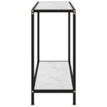 Table console Blanc 80x35x75 cm Verre trempé – Image 2