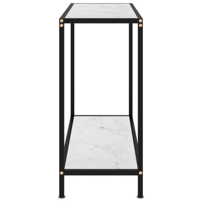Table console Blanc 80x35x75 cm Verre trempé – Image 2