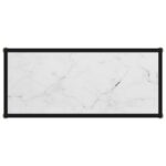 Table console Blanc 80x35x75 cm Verre trempé – Image 3