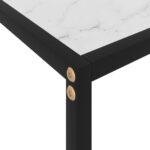 Table console Blanc 80x35x75 cm Verre trempé – Image 4