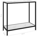 Table console Blanc 80x35x75 cm Verre trempé – Image 5