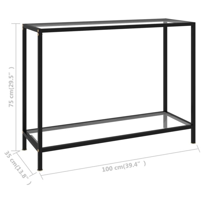 Table console Transparent 100x35x75 cm Verre trempé – Image 5