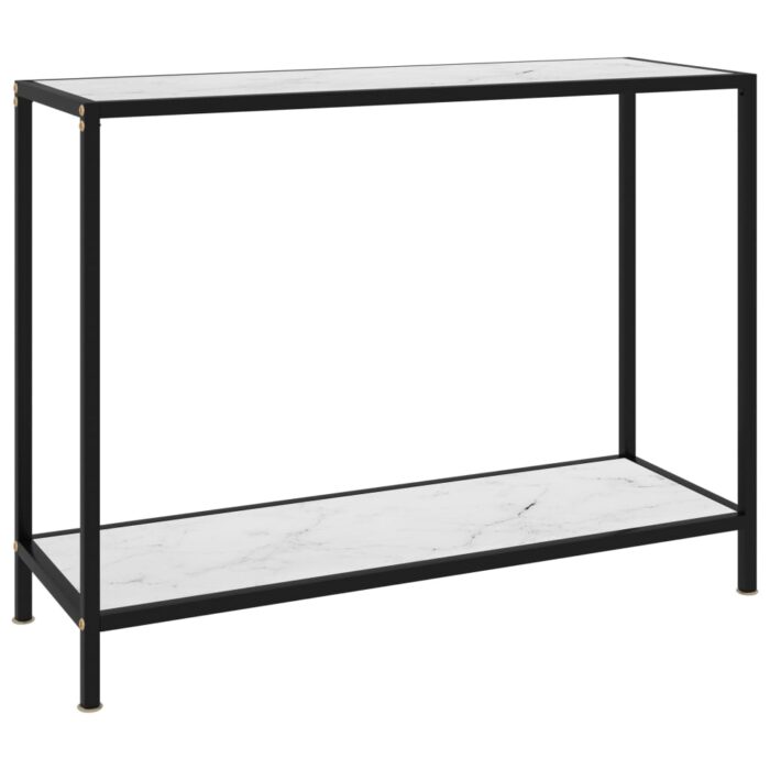 Table console Blanc 100x35x75 cm Verre trempé – Image 1