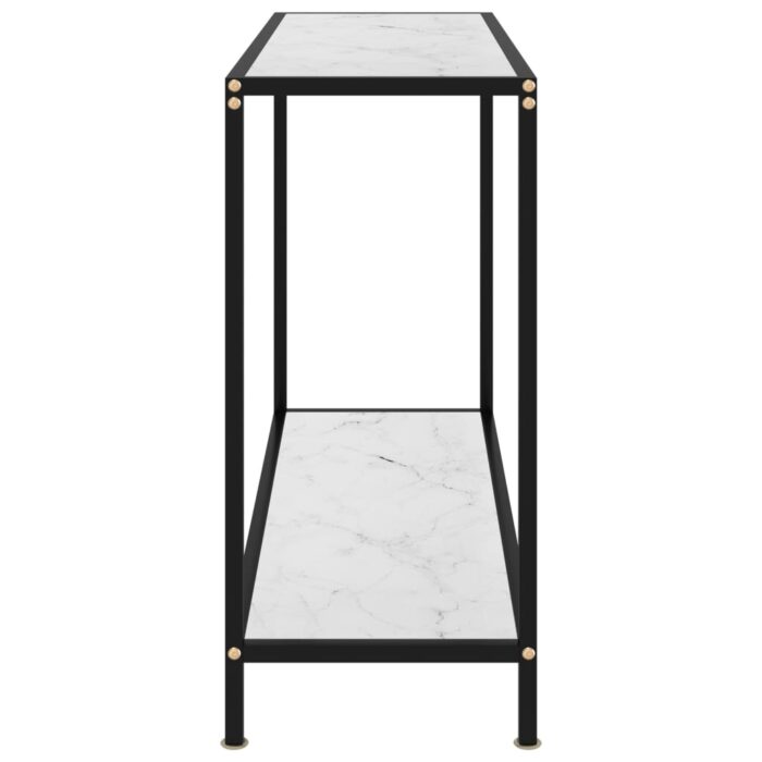 Table console Blanc 100x35x75 cm Verre trempé – Image 2