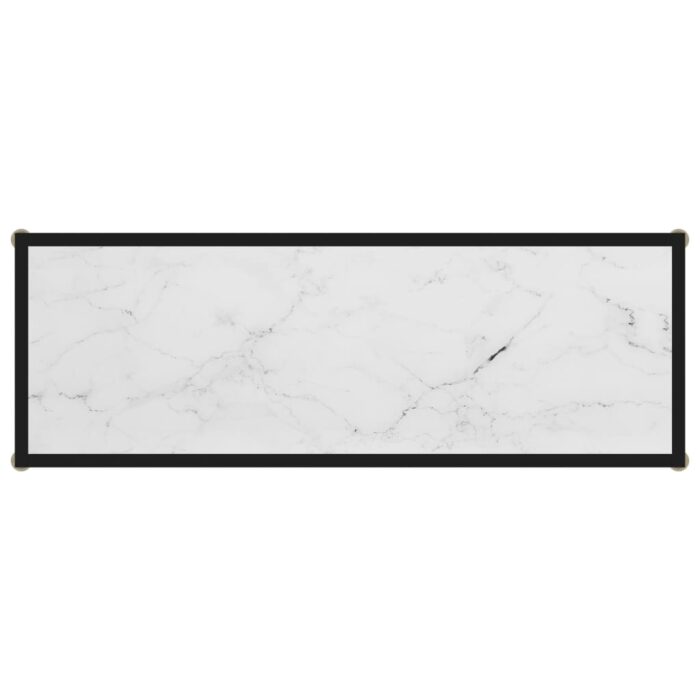Table console Blanc 100x35x75 cm Verre trempé – Image 3