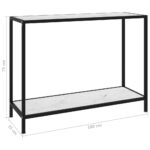 Table console Blanc 100x35x75 cm Verre trempé – Image 5
