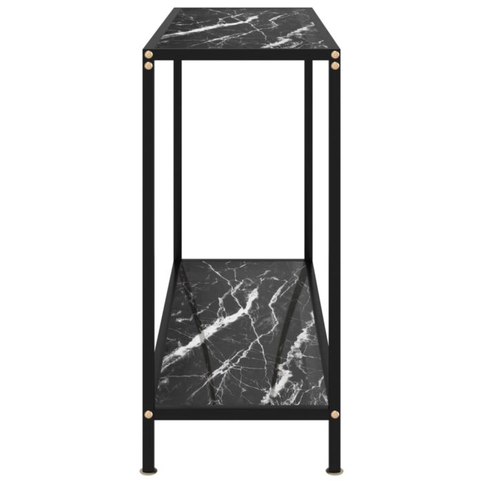 Table console Noir 100x35x75 cm Verre trempé – Image 2