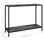 Table console Noir 100x35x75 cm Verre trempé – Image 5